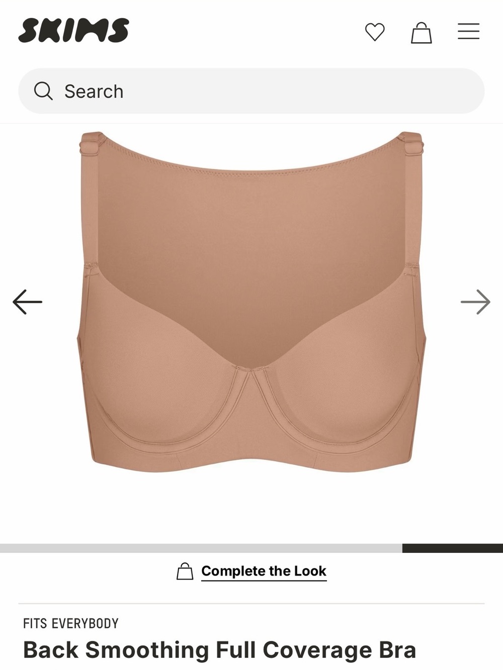 SKIMS Back Smoothing Full Coverage Bra — Tan